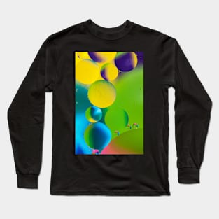 Colorful close up of oil drops in water Long Sleeve T-Shirt